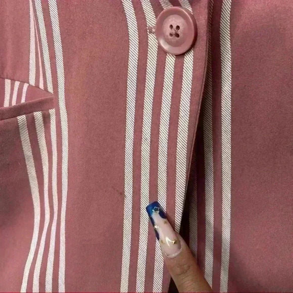 Torrid DUSTY ROSE STRIPE LONGLINE BOYFRIEND BLAZER Sz 3 - Picture 7 of 7